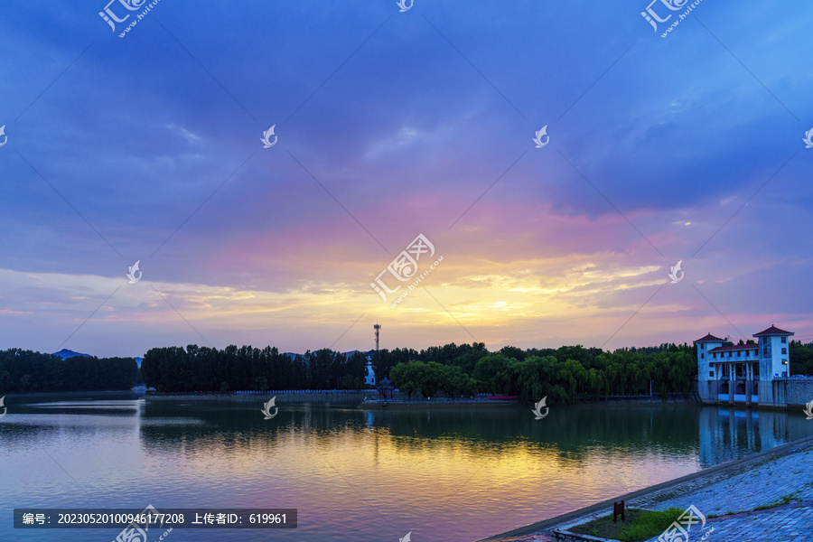 青州南阳湖晚霞风光