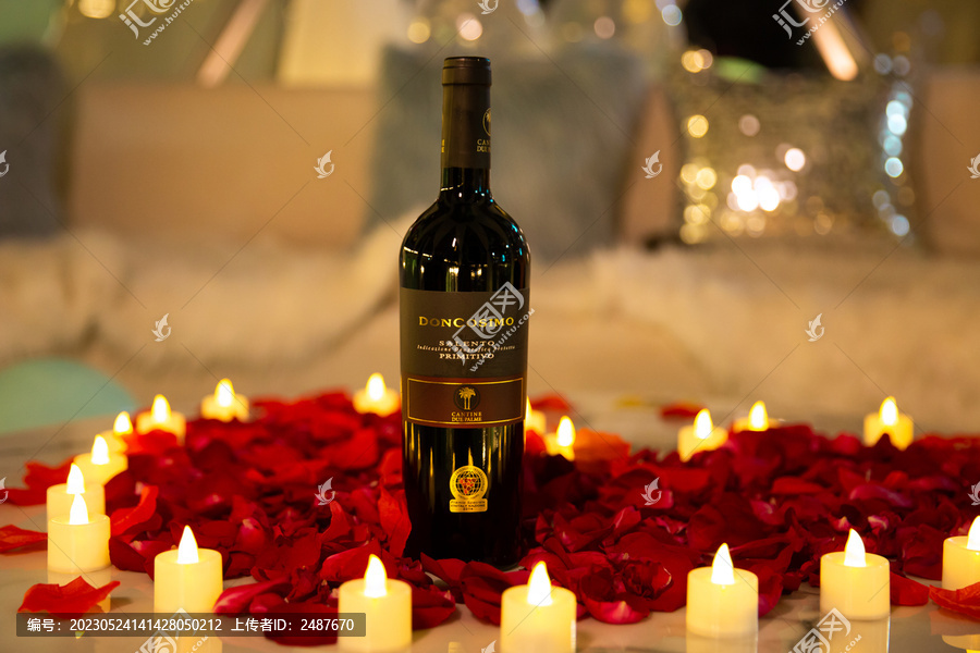 红酒玫瑰蜡烛