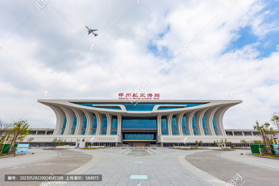 郑州航空港站高铁站房建筑外景