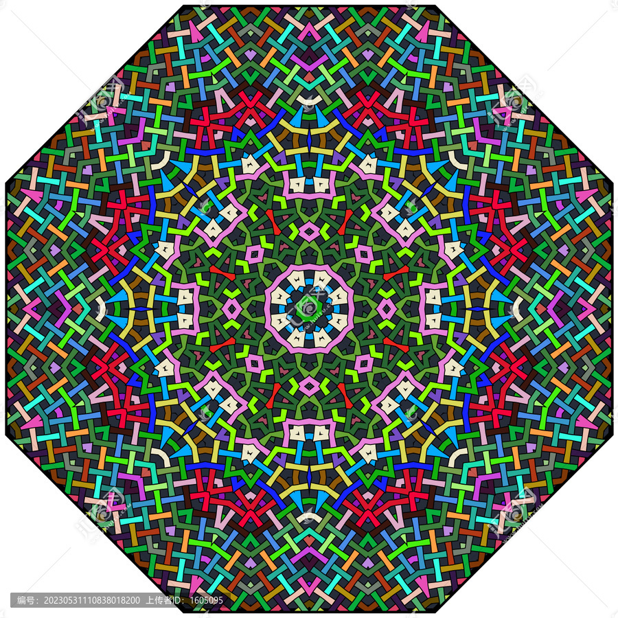 八角形编织地毯图案