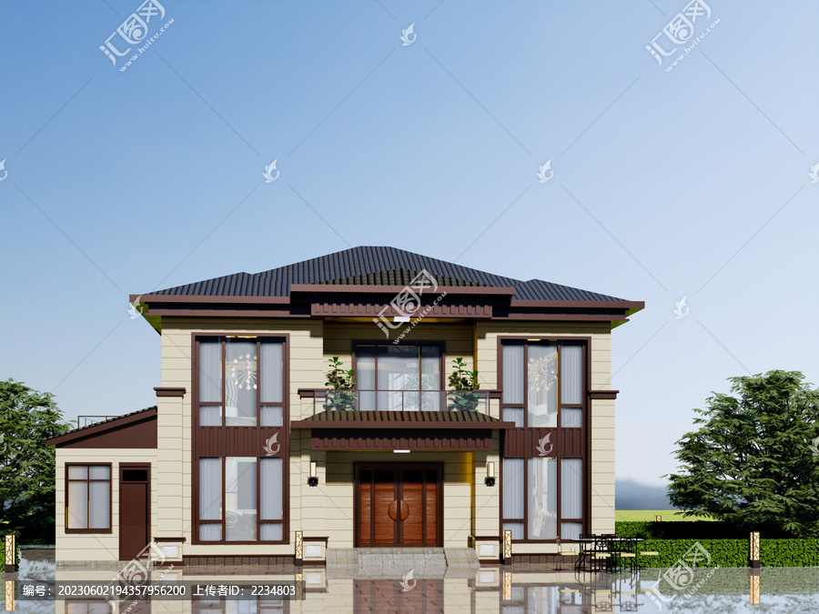 现代新中式风格别墅建筑设计