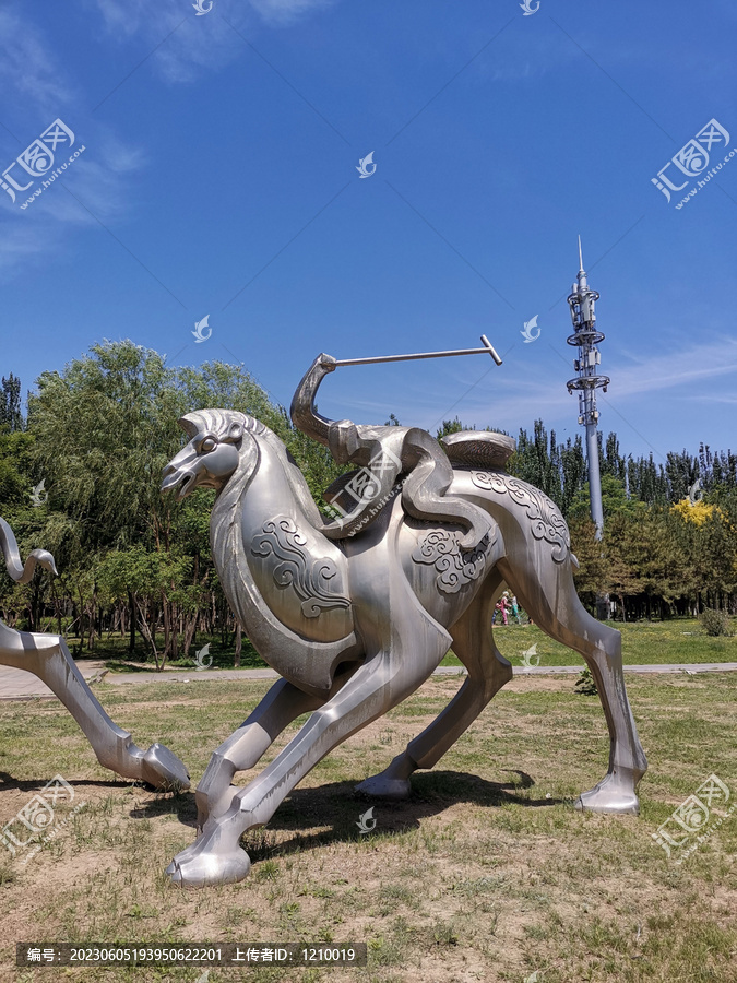 不锈钢雕塑骆驼骑士抽象