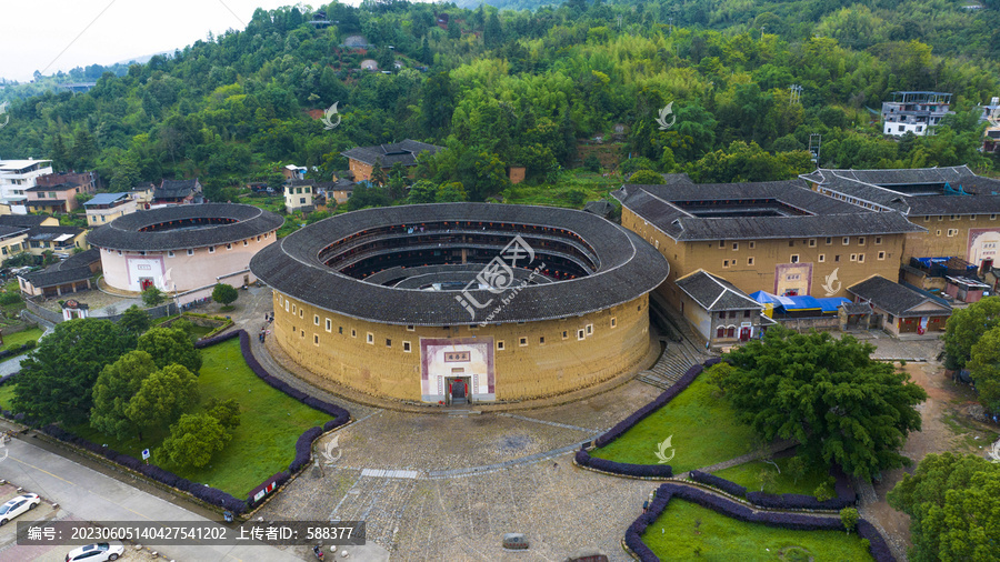 福建永定土楼王承启楼航拍