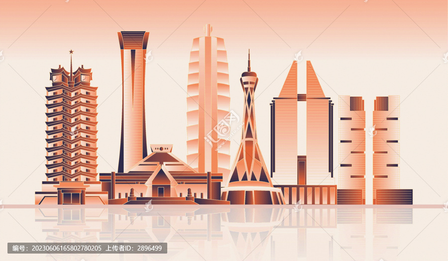 郑州地标建筑插画