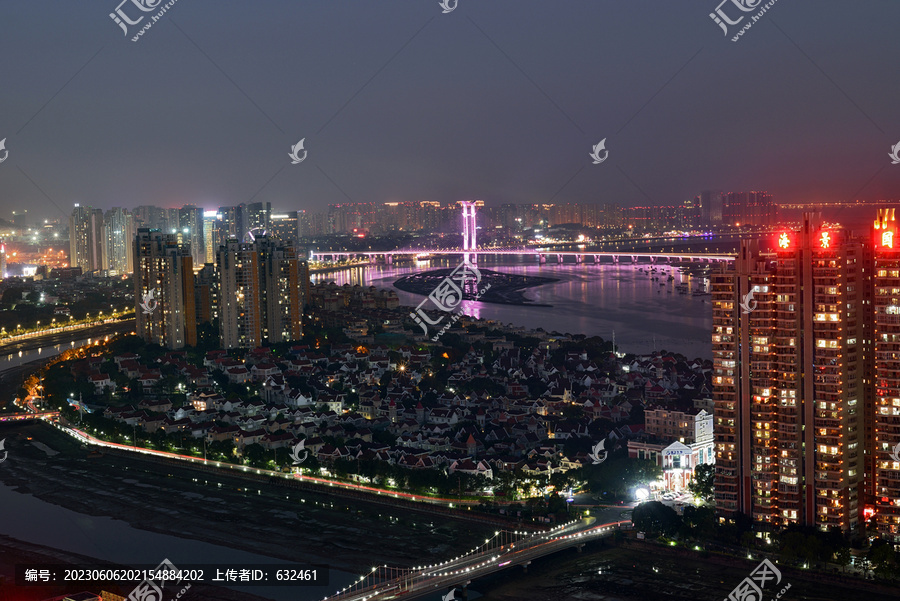 泉州晋江城市建筑风光夜景