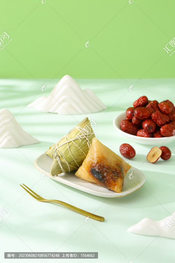 端午节粽子国风海报美食场景图