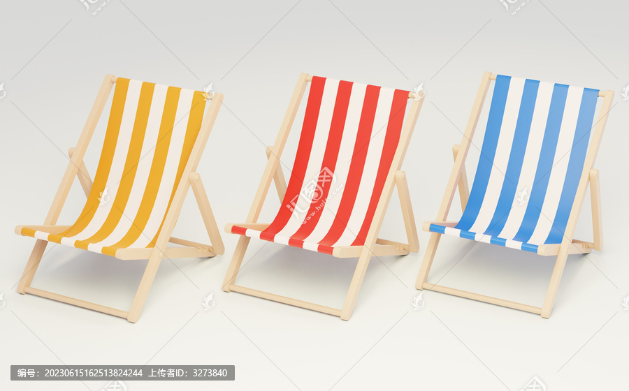 清凉椅子海边度假放松椅子3D