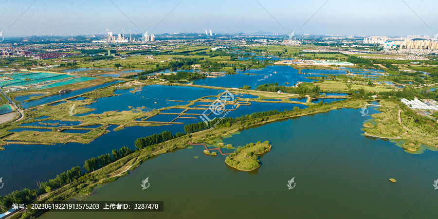 航拍徐州九里湖国家湿地公园