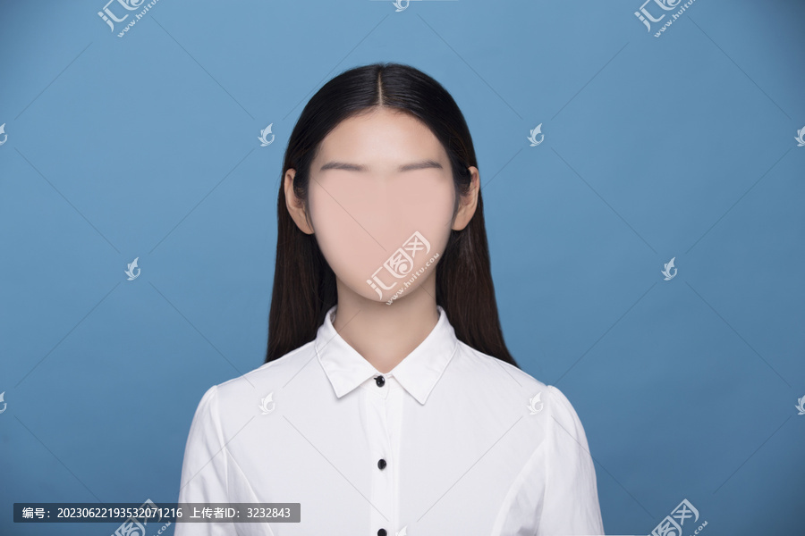 女士白衬衫证件照换脸模板