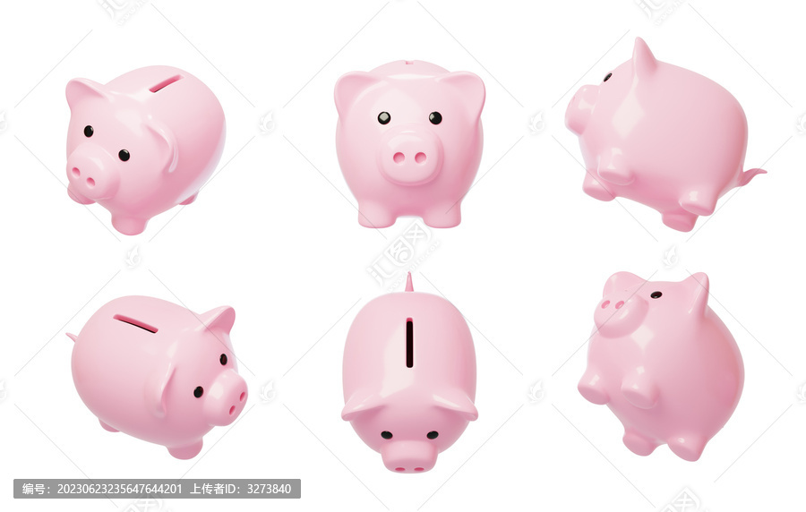 金融资金存钱罐理财猪3D