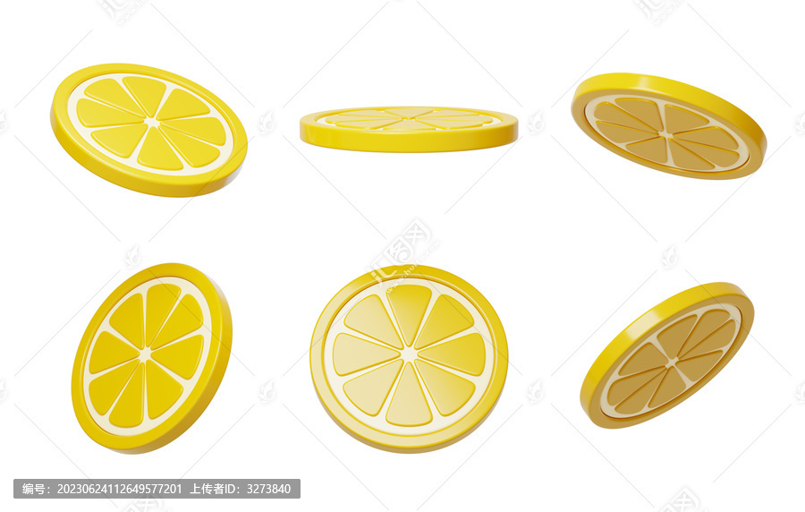 柠檬爽口补充维C柠檬片3D