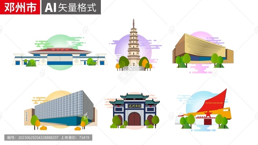 邓州市著名地标建筑景点素材