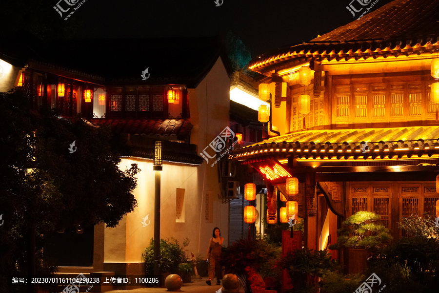 杭州大兜路历史文化街区夜景