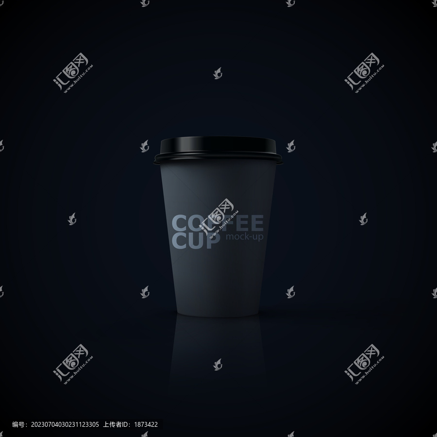 三维黑色外带咖啡杯模型设计