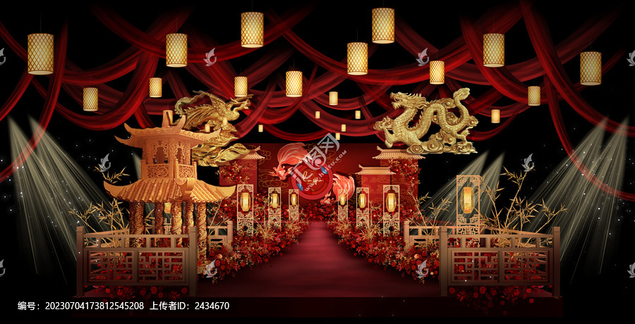 红金色龙凤主题中式婚礼