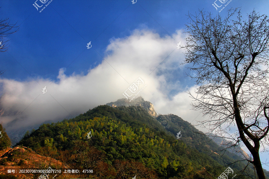 黄山远眺山峰奇峰