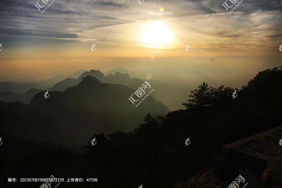 黄山落日余晖