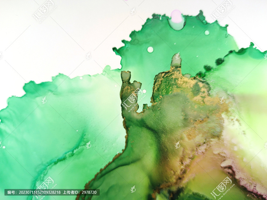 绿色水彩山水背景