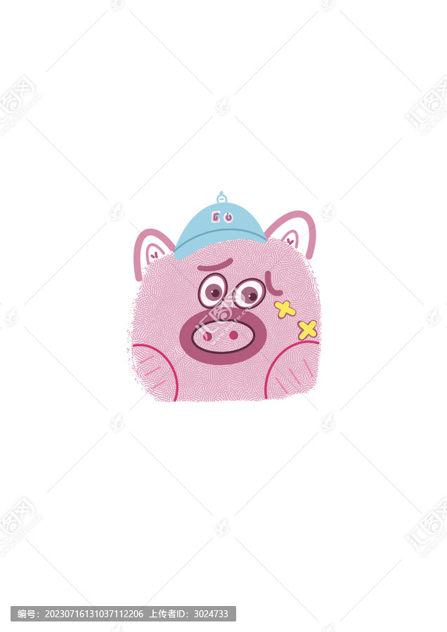小清新猪猪动物卡通头像图案