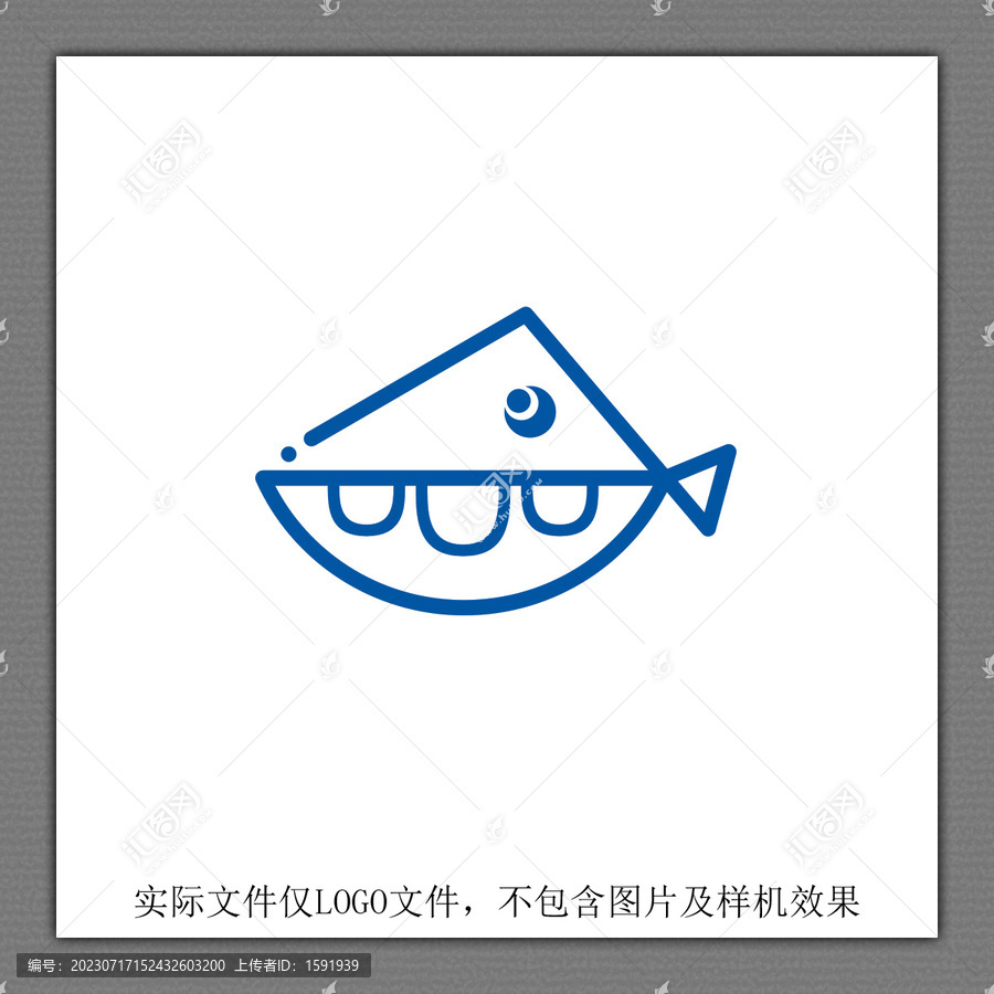 鱼形创意卡通LOGO设计