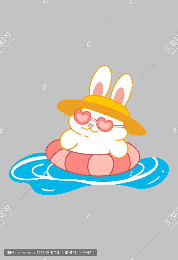 游泳的兔兔