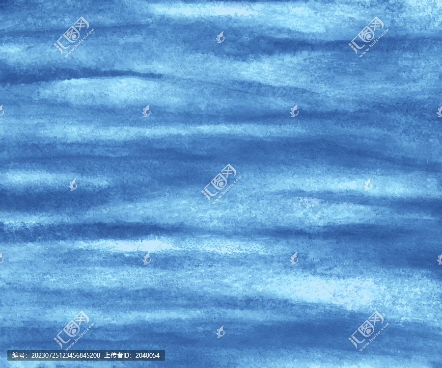 手绘水彩波浪花纹