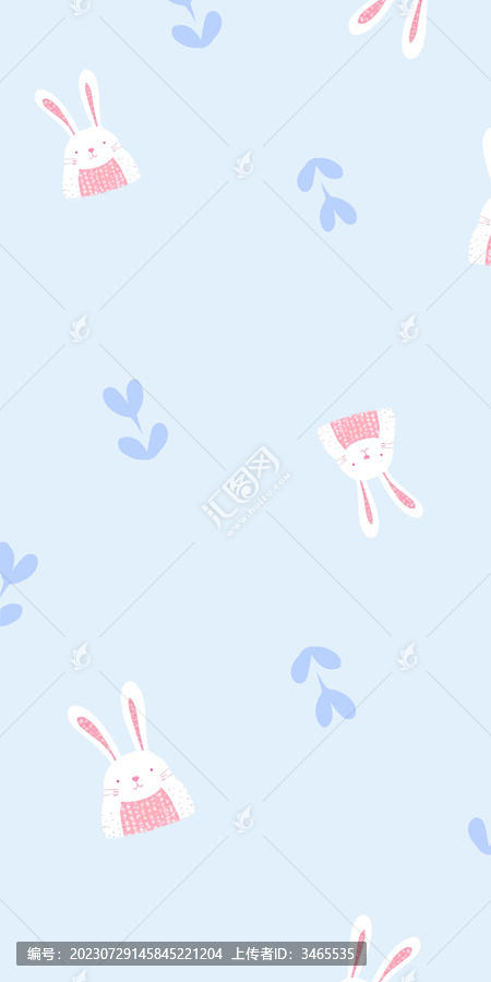 可爱兔童装印花面料