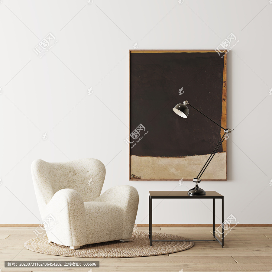 时尚单椅墙布壁画背景场景图