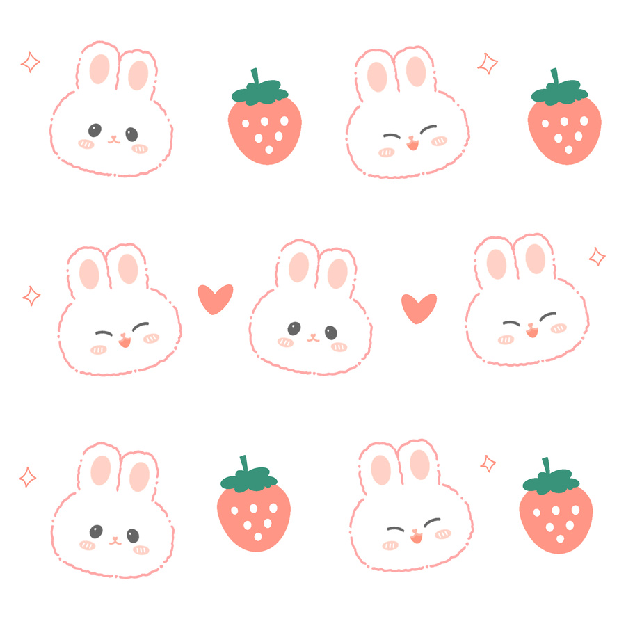 兔子草莓图案