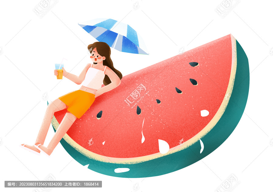 夏日西瓜插画海报