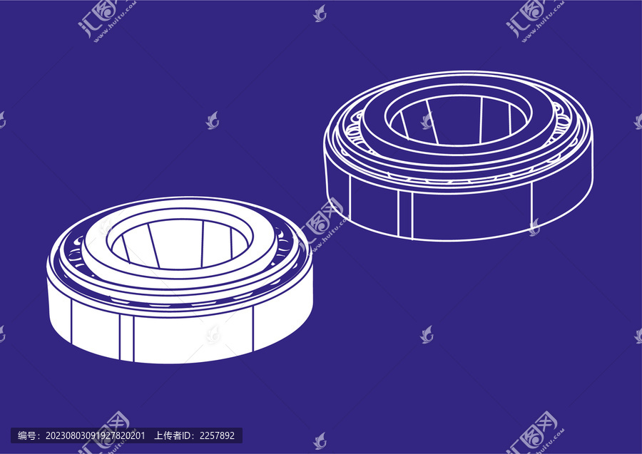 轴承零件线描