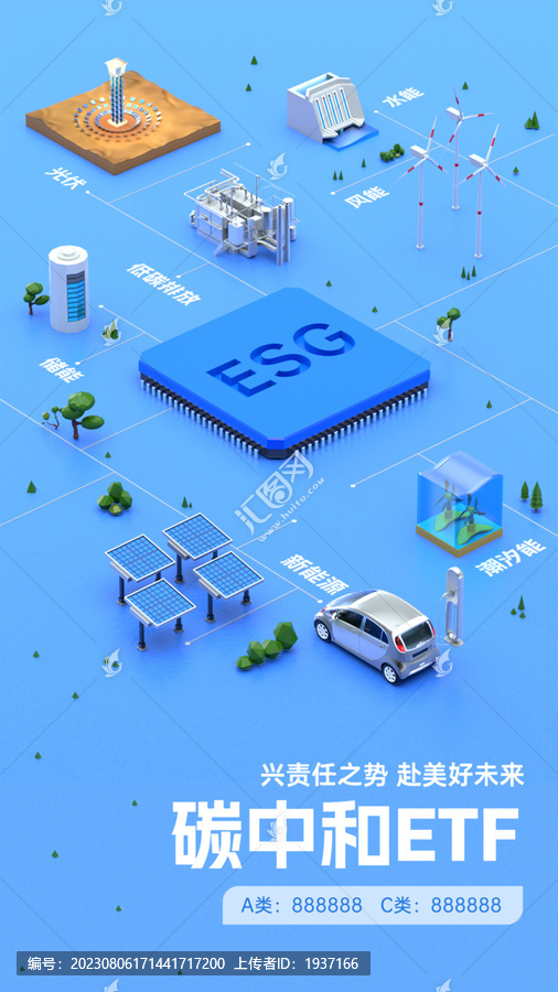 等距ESG碳中和新能源海报