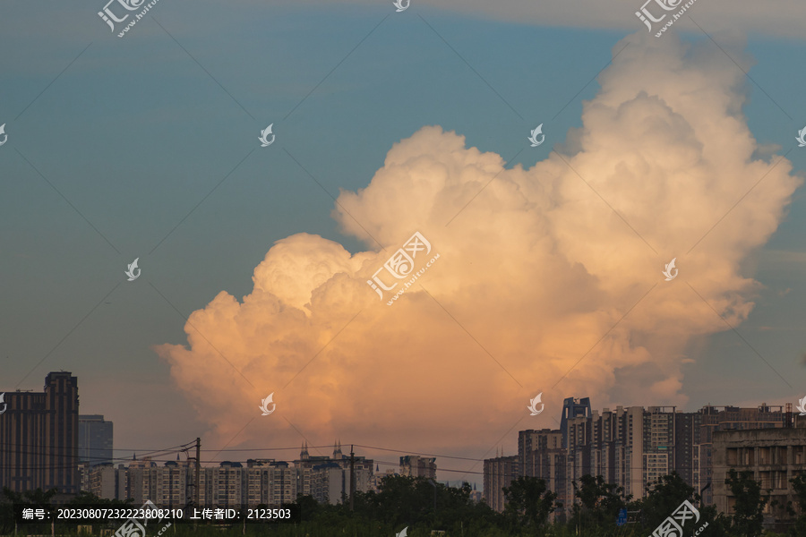 日落时多云天空