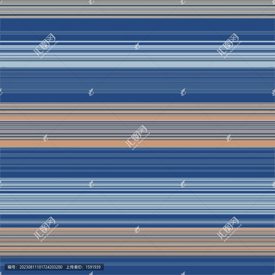 蓝色抽象条纹地毯印花