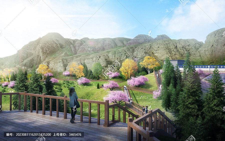 景观木栈道效果图