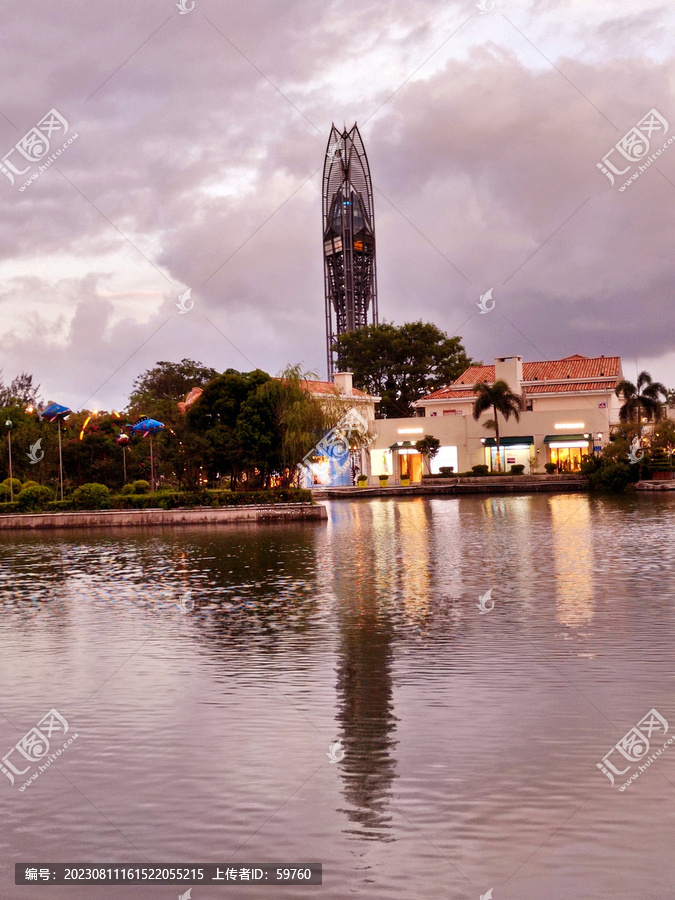 大梅沙奥特莱斯湖畔风景