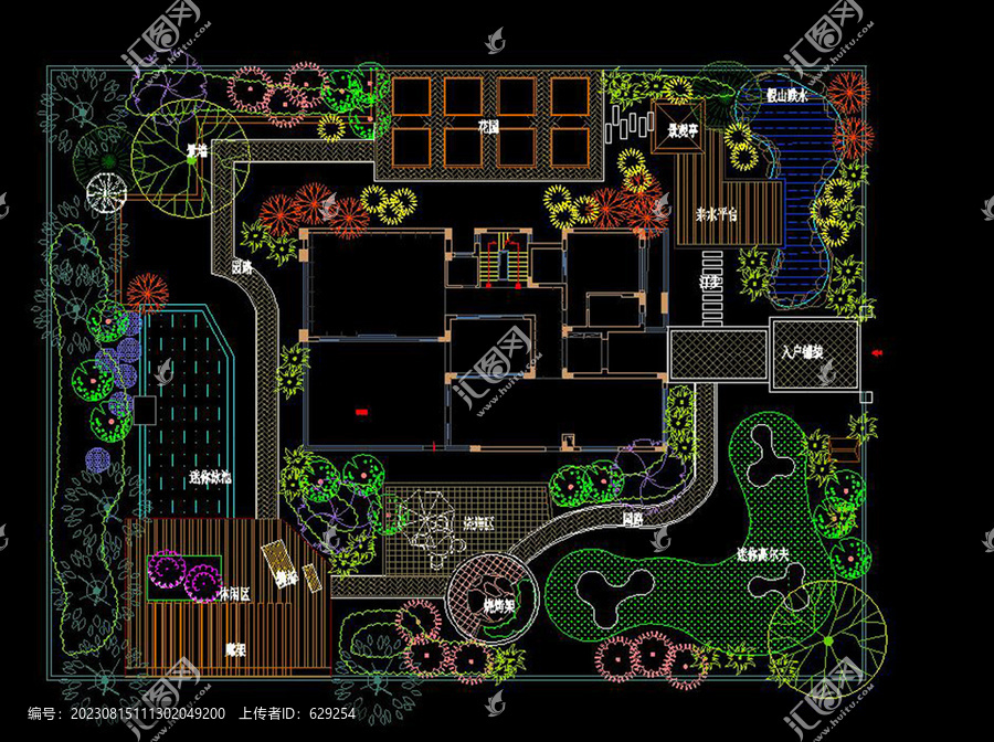 别墅景观庭院cad