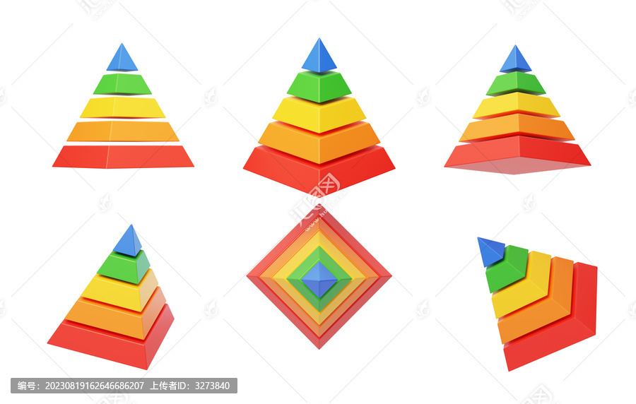金字塔数据可视化比例分配3D