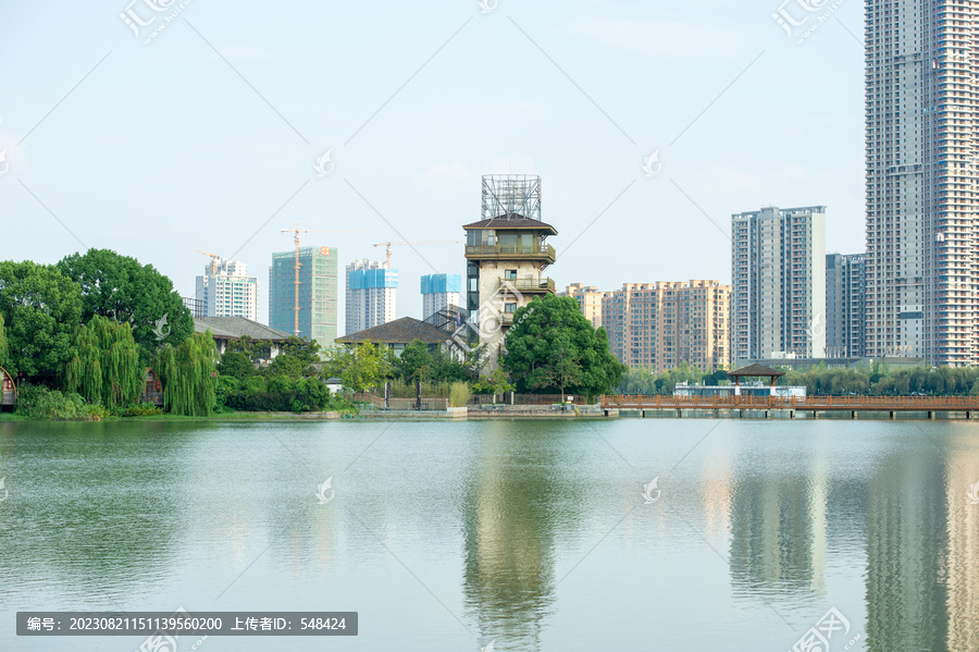 长沙市月湖公园周边建筑群