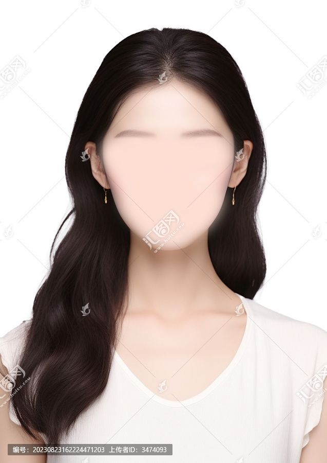 女性艺考生证件照换脸换装模板