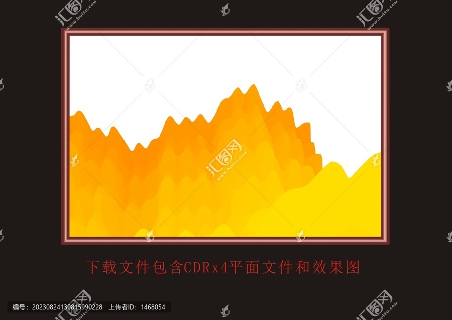 油画山峰条纹底纹泼墨装饰画