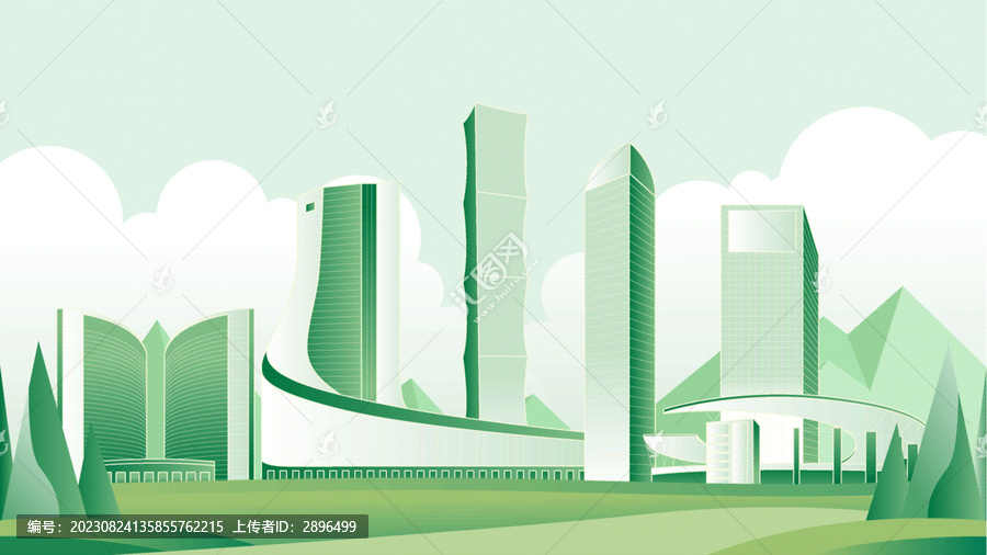 合肥绿色旅游城市插画