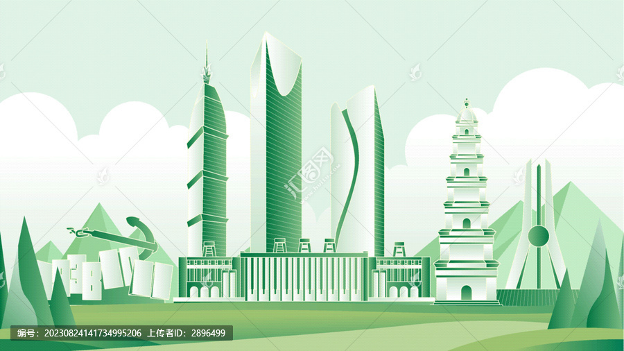宜昌绿色旅游城市插画