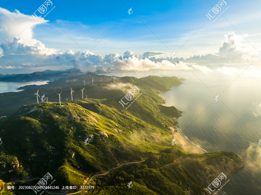 江门上川岛风力发电日出