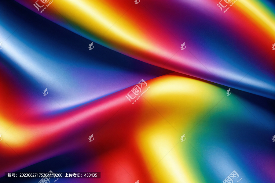 彩虹条纹褶皱布料背景