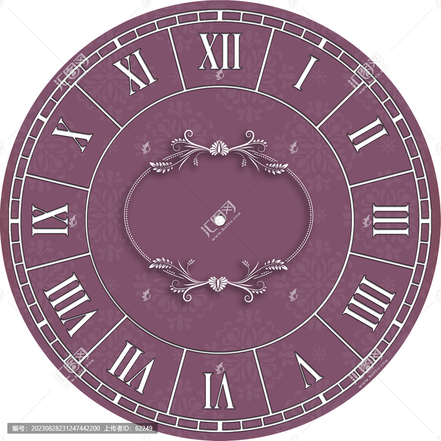 欧式罗马紫色原创设计钟表钟面