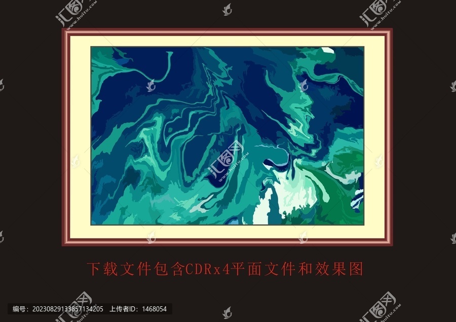 大海底纹线条条纹素材油画