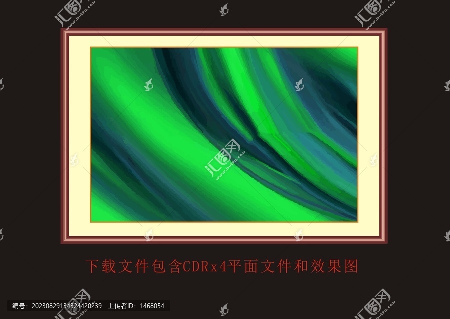 抽象艺术矢量绿色油画挂画