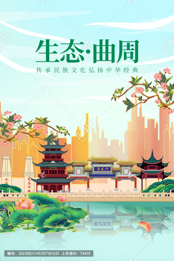 曲周县绿色生态城市宣传海报