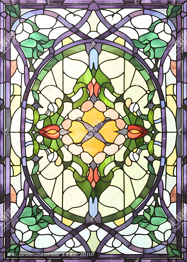 欧式教堂玻璃花型素材